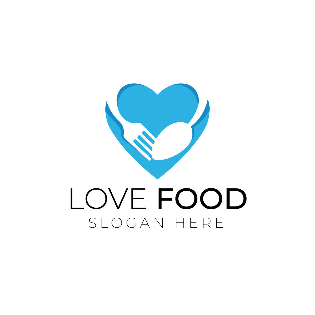 Love Food Restaurant Logo preview image.