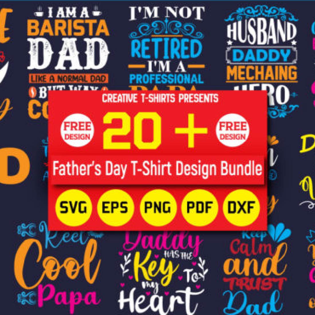 Father’s Day Free T-Shirt Design Bundle cover image.