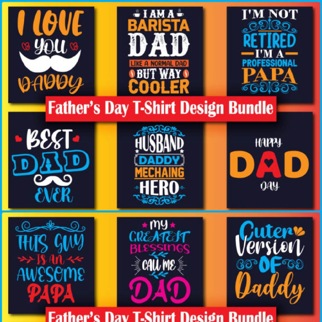 Father’s Day Free T-Shirt Design Bundle preview image.