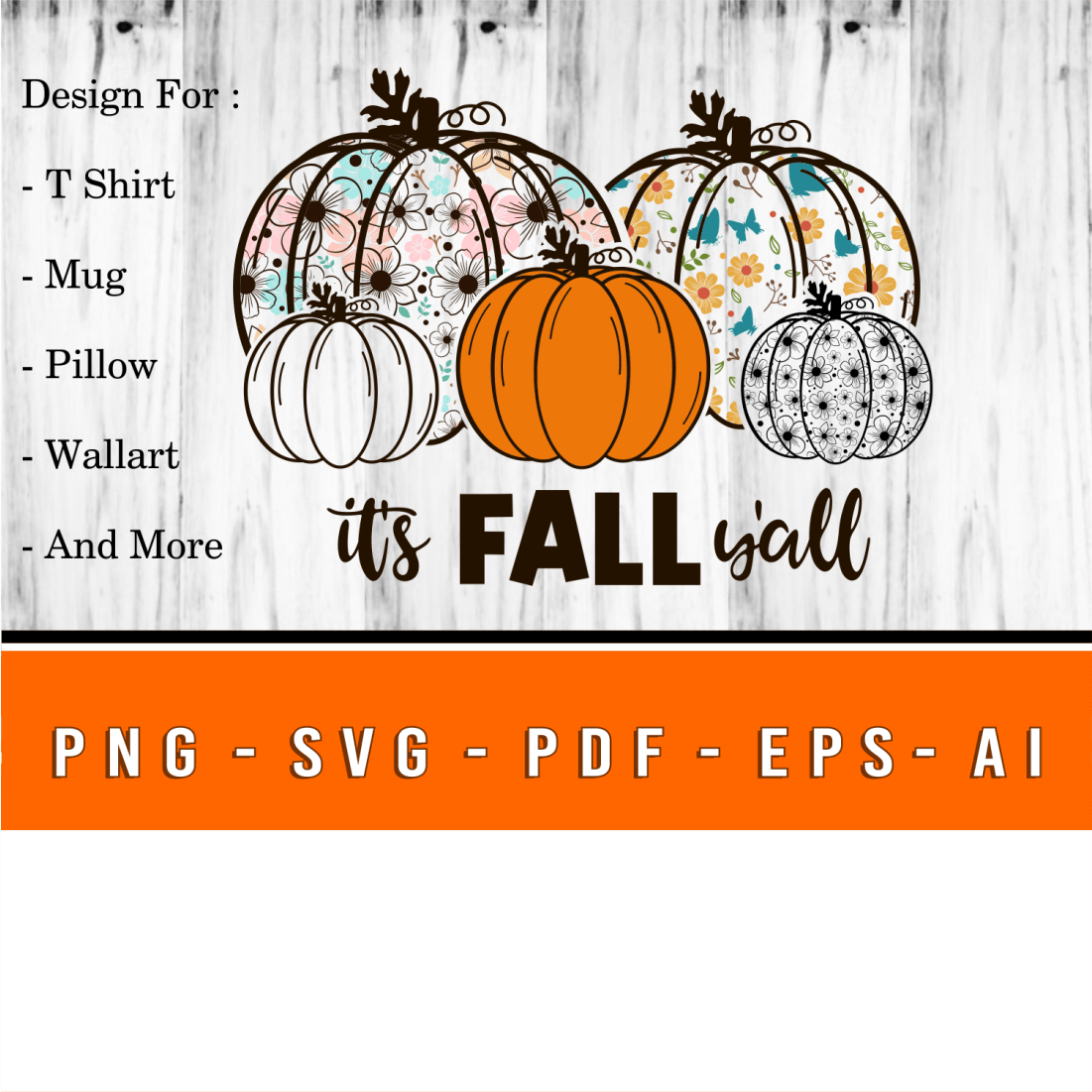 Fall SVG Bundle, Pumpkin SVG, Fall Sublimation Designs preview image.
