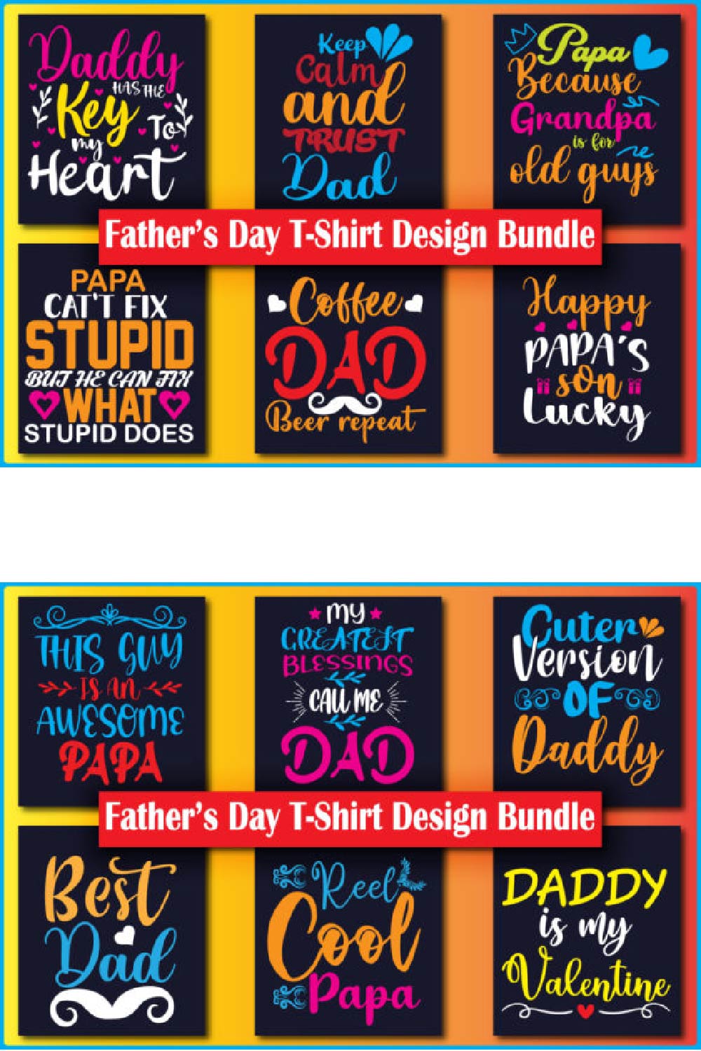 Father’s Day Free T-Shirt Design Bundle pinterest preview image.