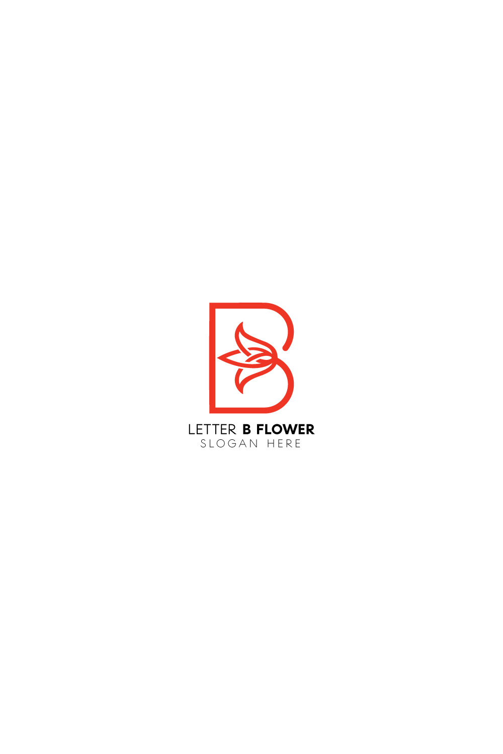 Letter b flower logo pinterest preview image.