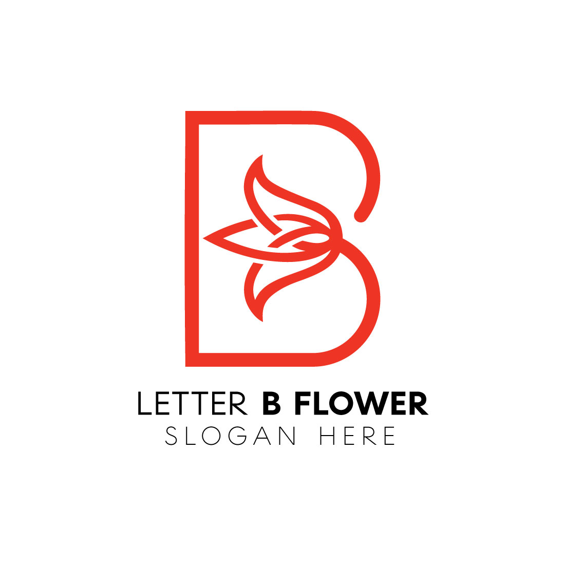 Letter b flower logo preview image.