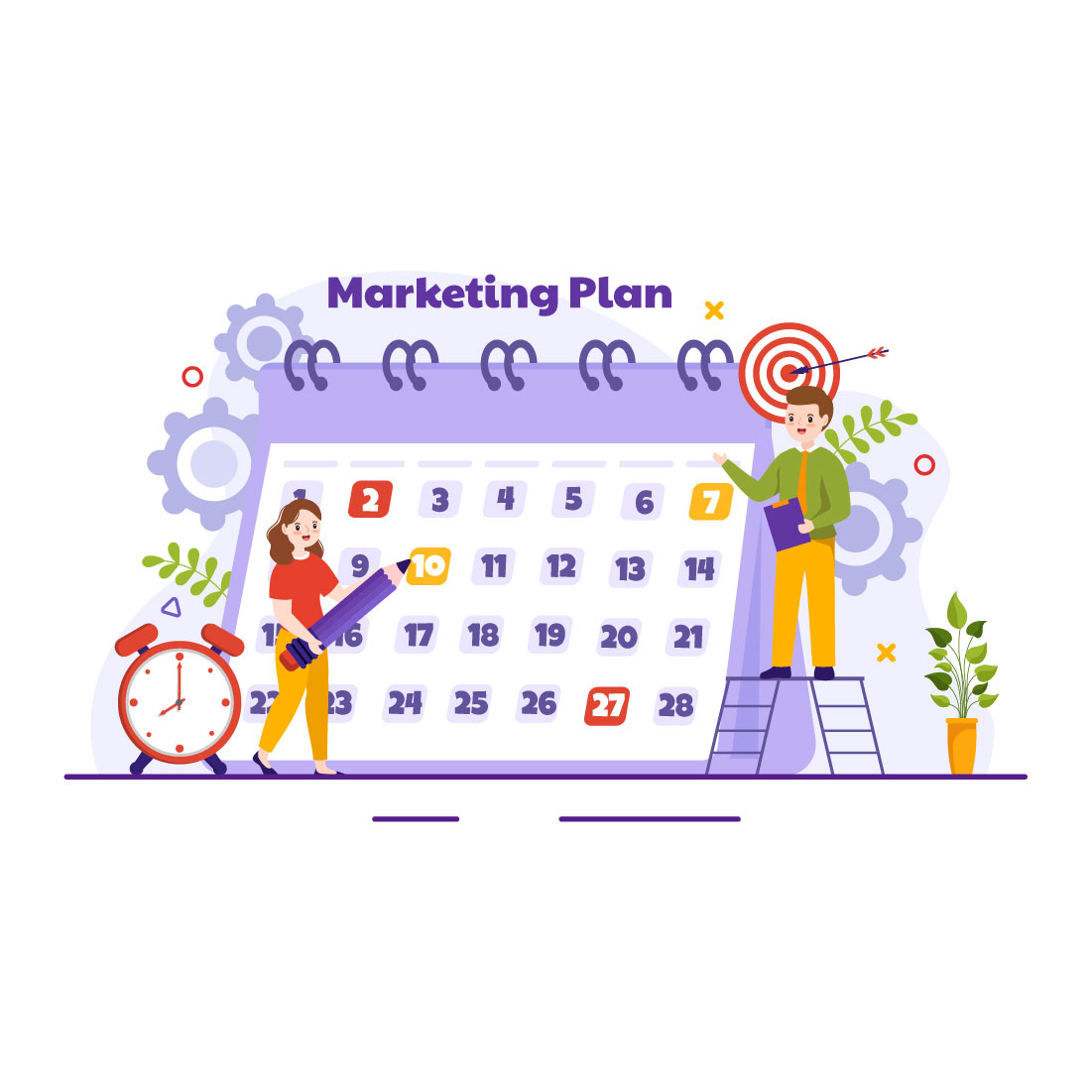 12 Marketing Plan Illustration preview image.