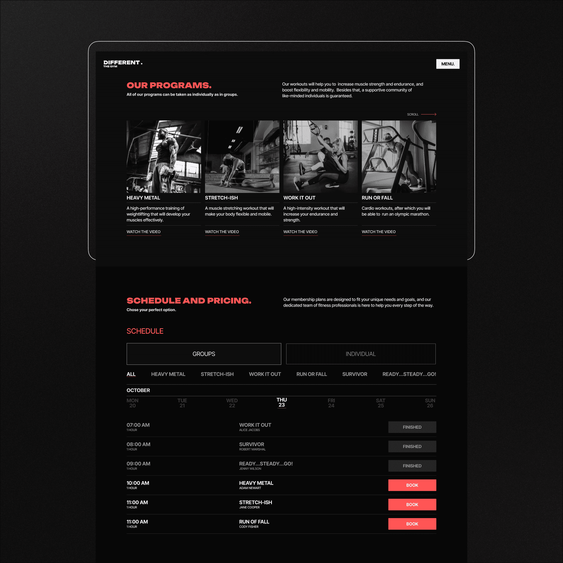 Advanced Landing page for GYM | High conversion landing page | Fitness&Sport&Health | Figma mockup | Bold design | Dark theme preview image.