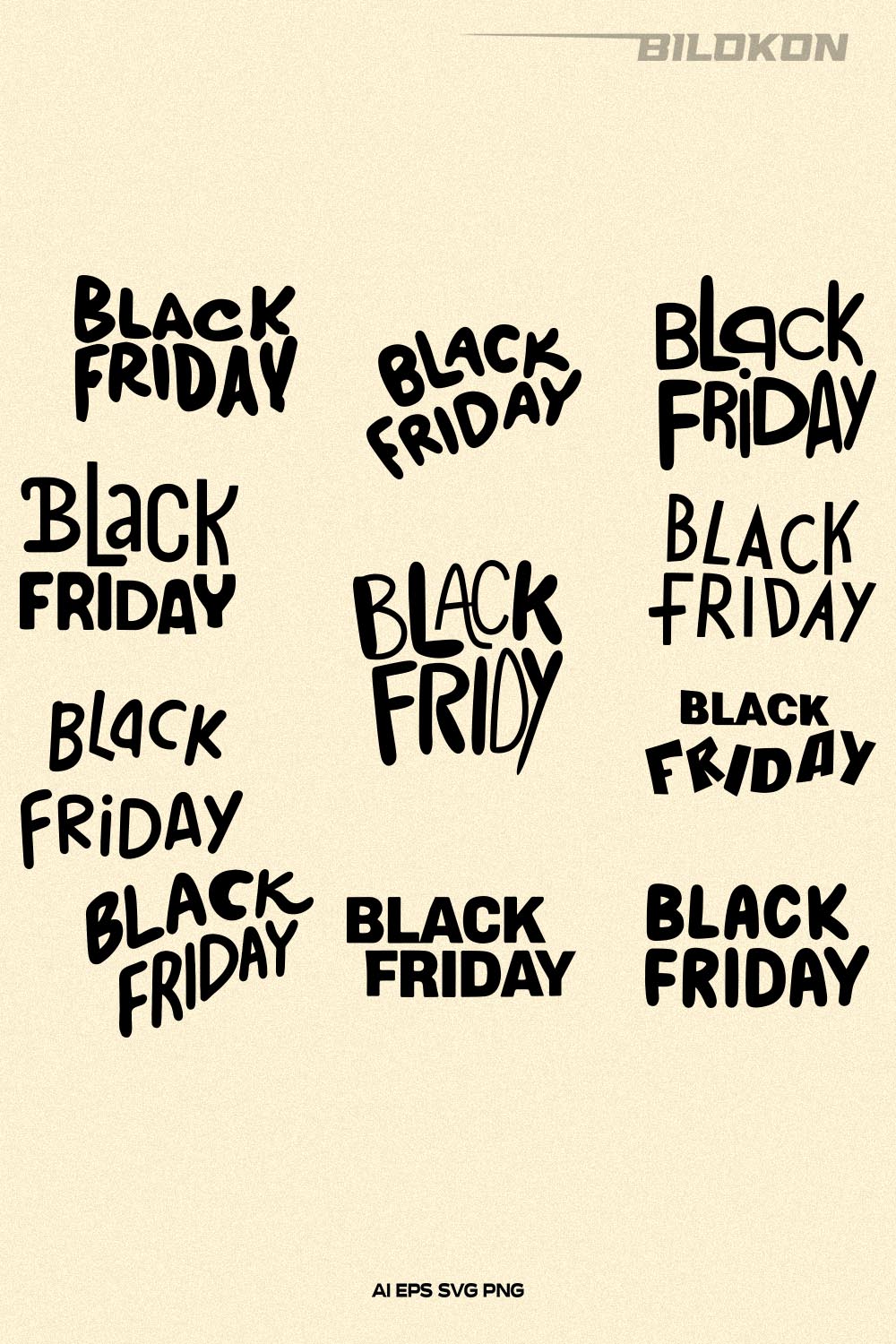 Black Friday SVG Bundle 11 File, Black Friday Sale Vector pinterest preview image.