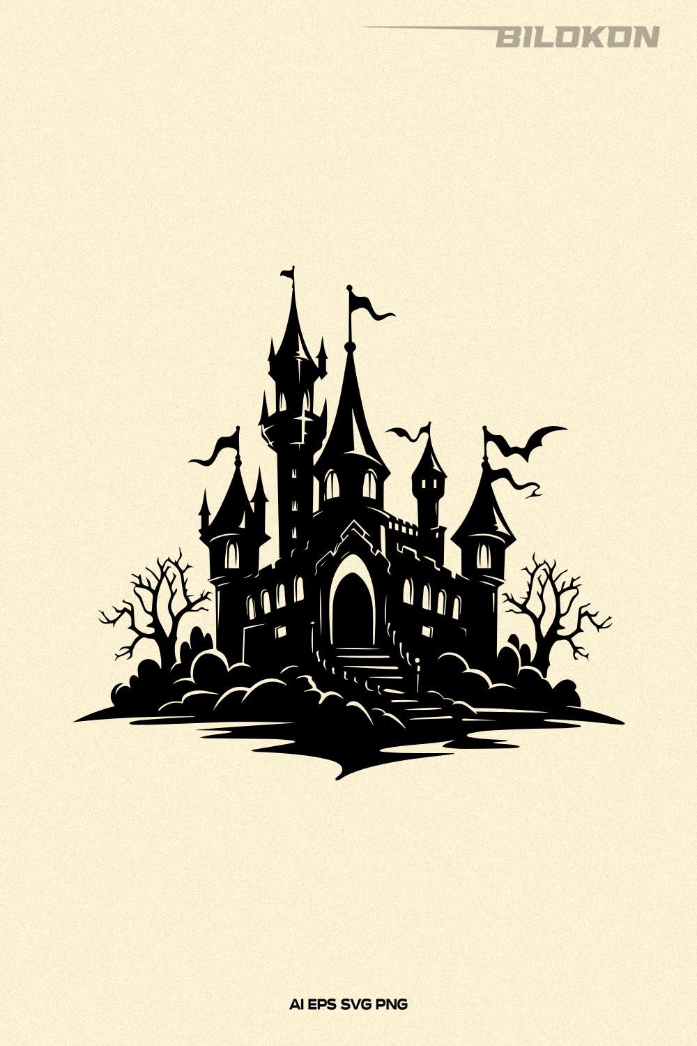 Halloween spooky castle, Halloween SVG pinterest preview image.
