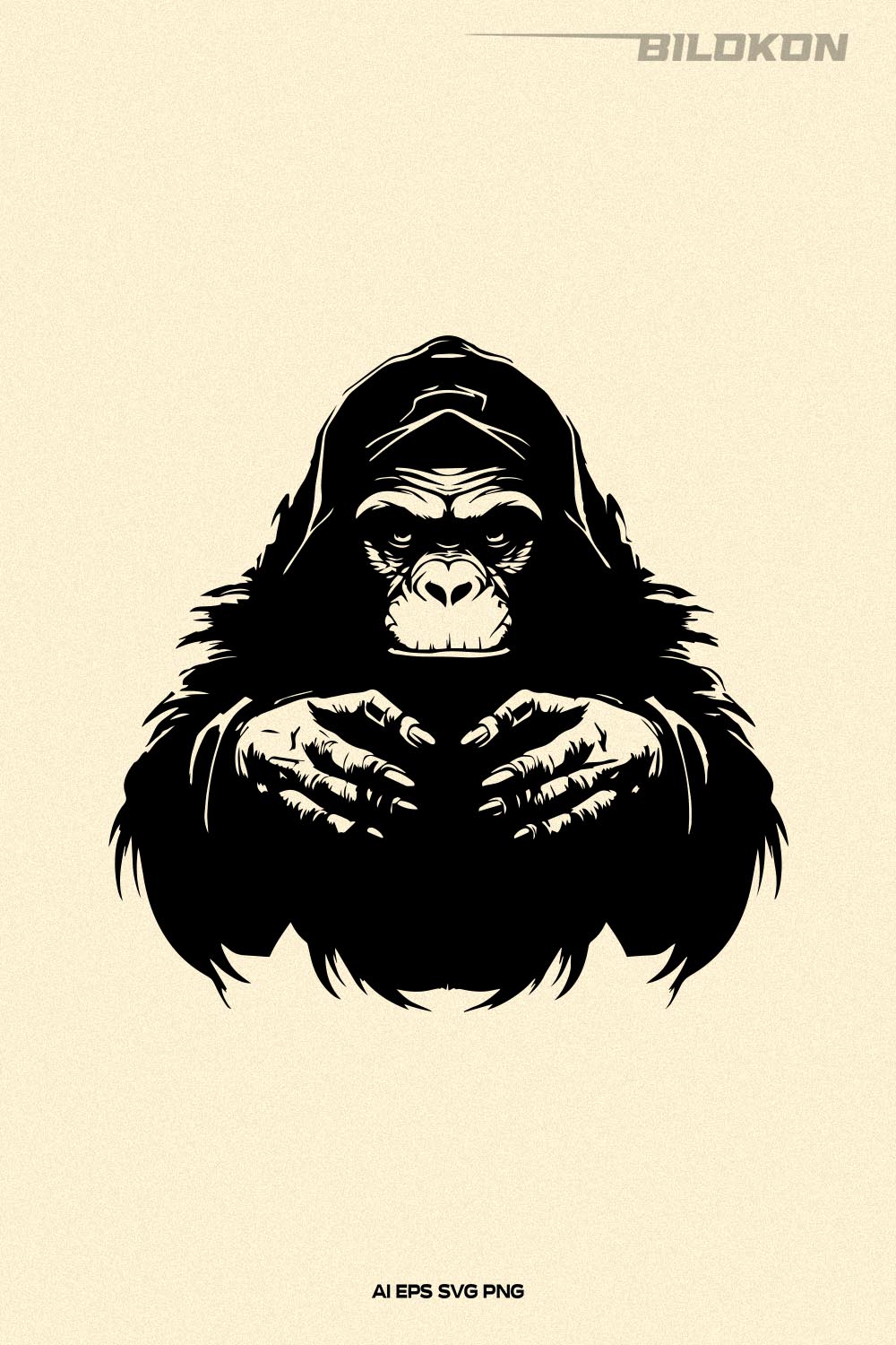 Scary Monkey, Evil Monkey head, Halloween SVG pinterest preview image.