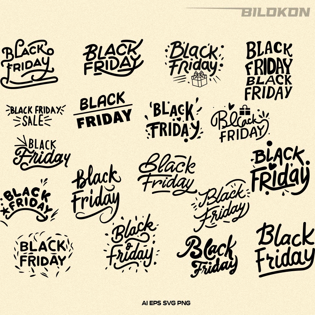 Black Friday SVG Bundle 18 File, Black Friday Sale Vector preview image.