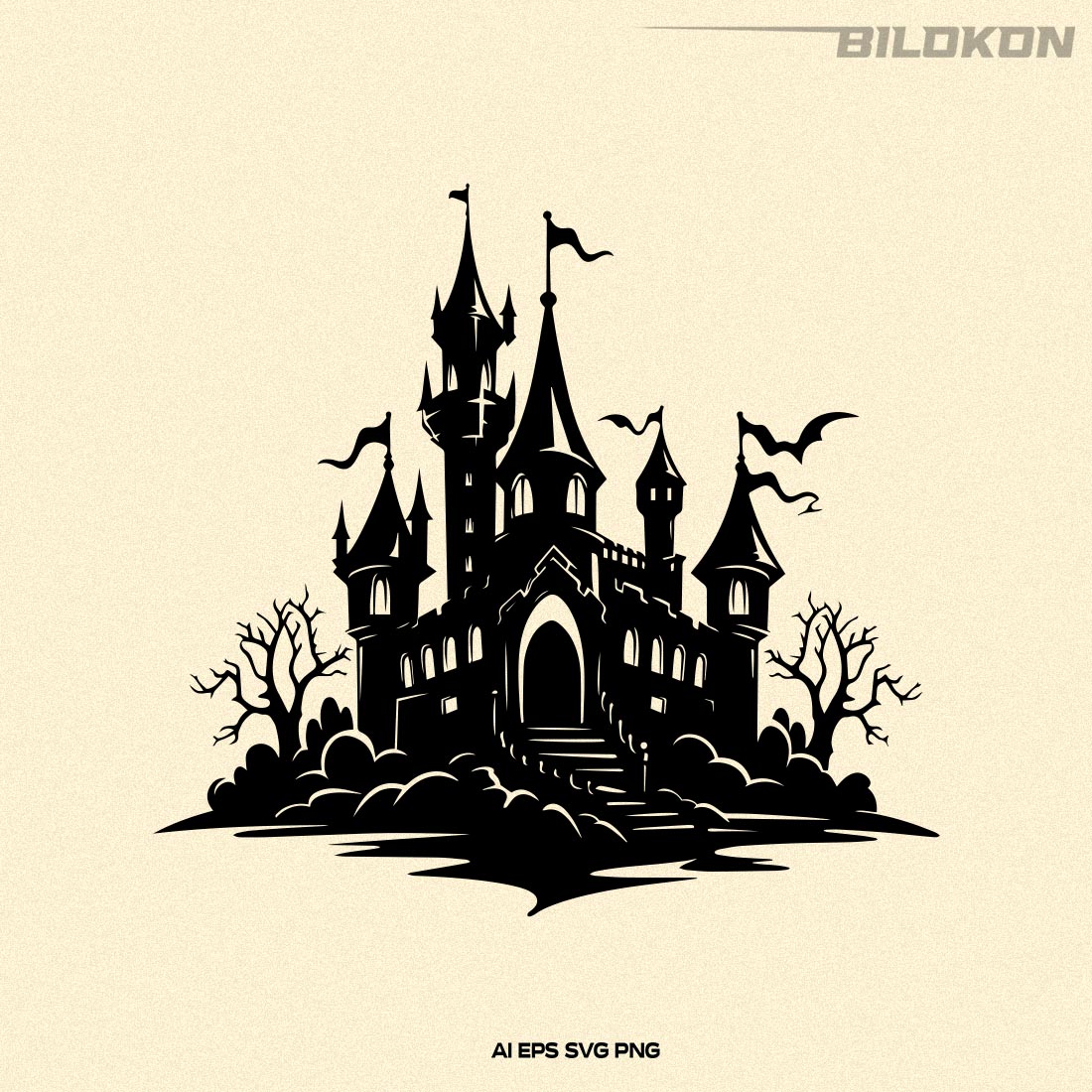 Halloween spooky castle, Halloween SVG cover image.