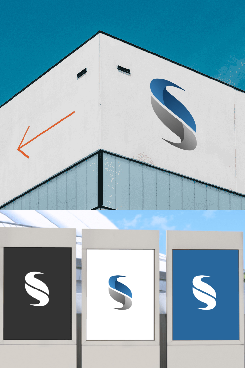 S Letter Logo Brand Template pinterest preview image.