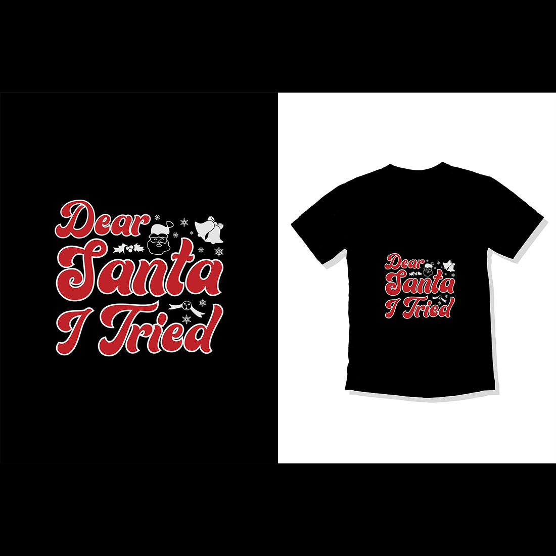 Merry Christmas T-Shirt Design for Man and Women v2 preview image.
