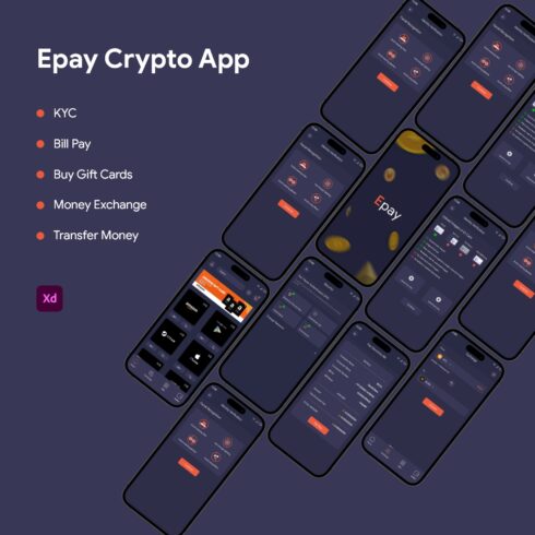 Epay Crypto Mobile App Design cover image.