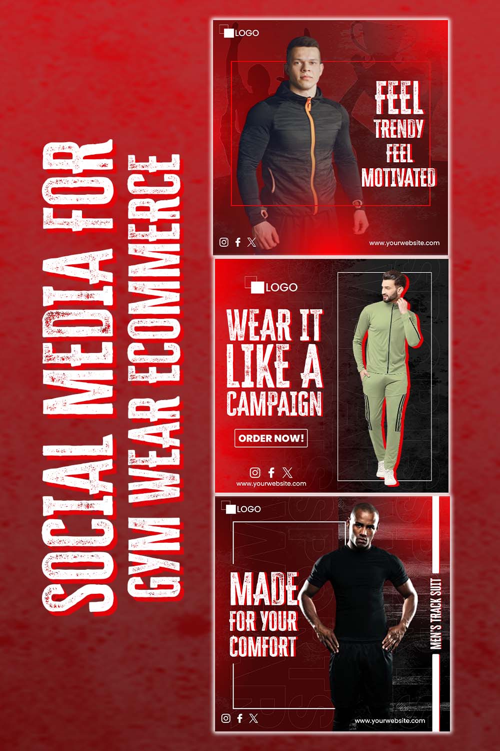 Social Media for Gym Wear Ecommerce pinterest preview image.