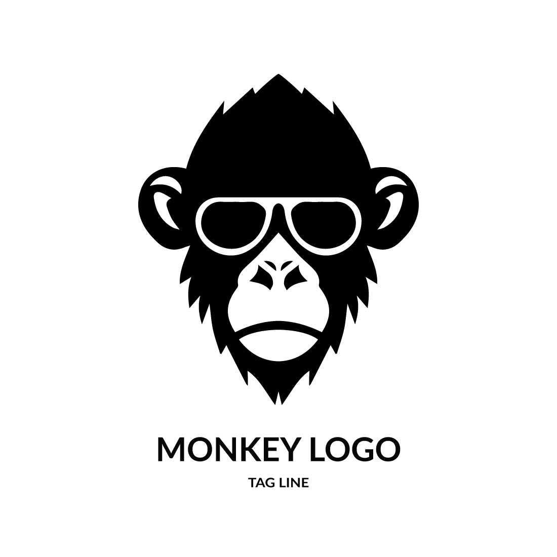 Monkey Head Logo Template preview image.