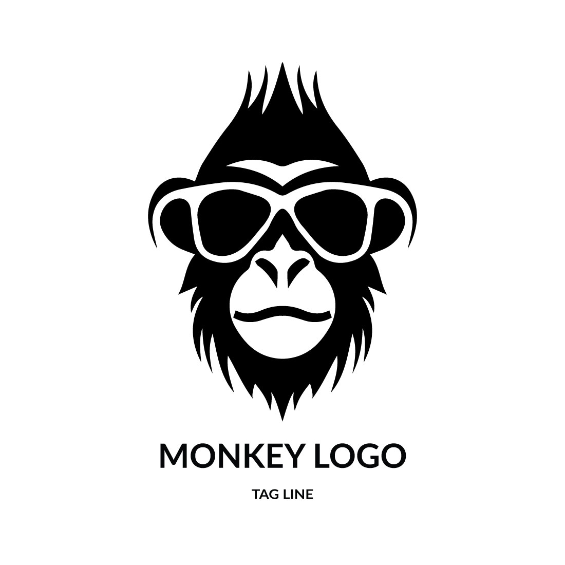 Monkey Head Logo Template preview image.