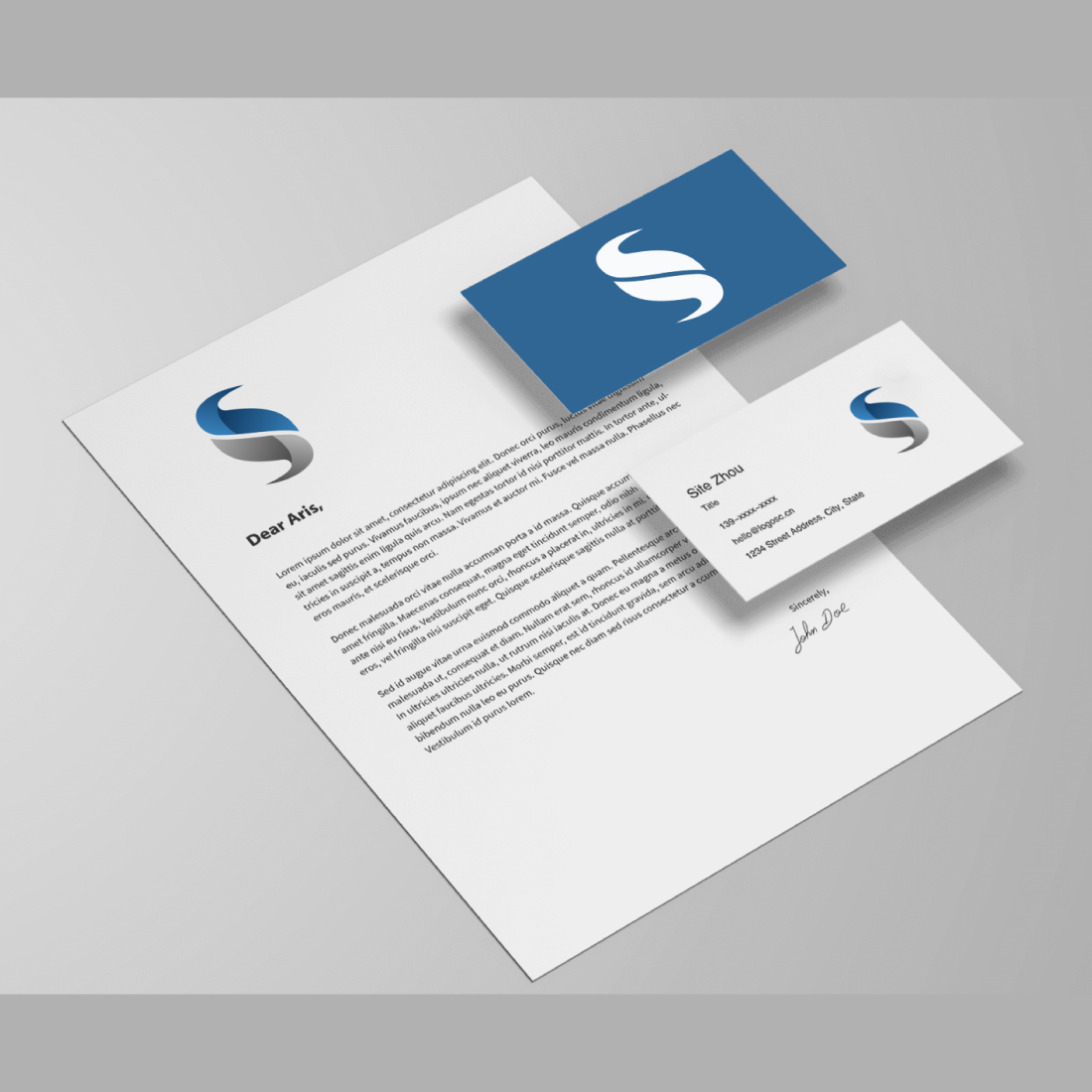 S Letter Logo Brand Template cover image.