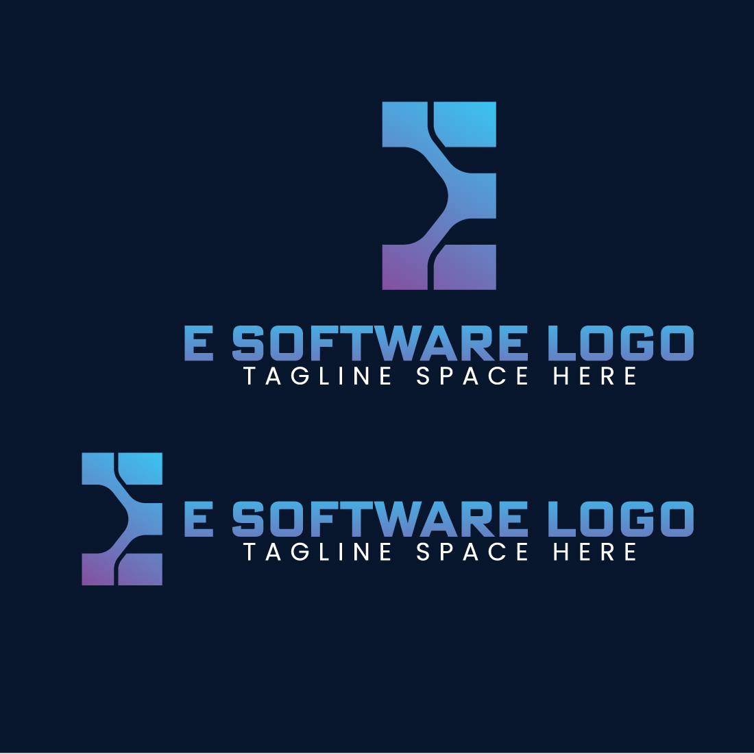 E software logo Brand Identity Logo Template preview image.