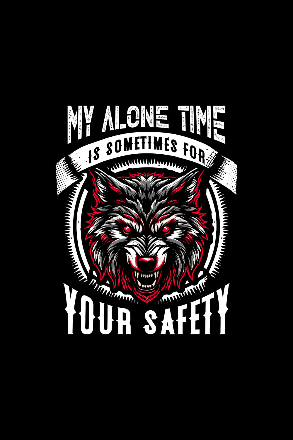 Wolf t shirt design bundle, 10 designs pinterest preview image.