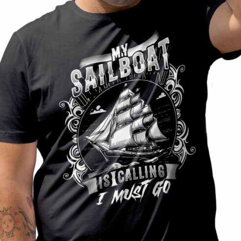 My sailboat is calling i must go sailing t shirt design cover image.