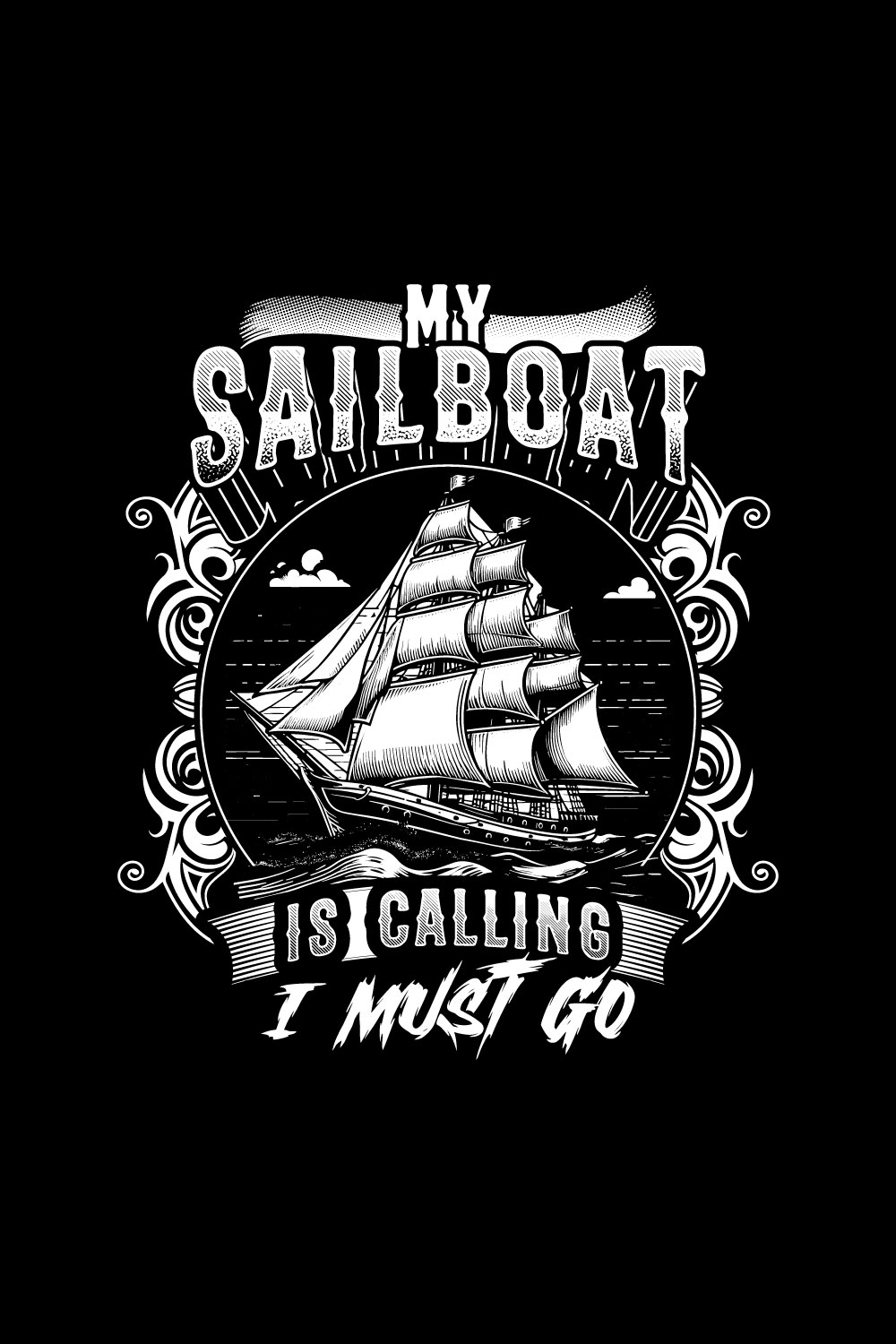 My sailboat is calling i must go sailing t shirt design pinterest preview image.