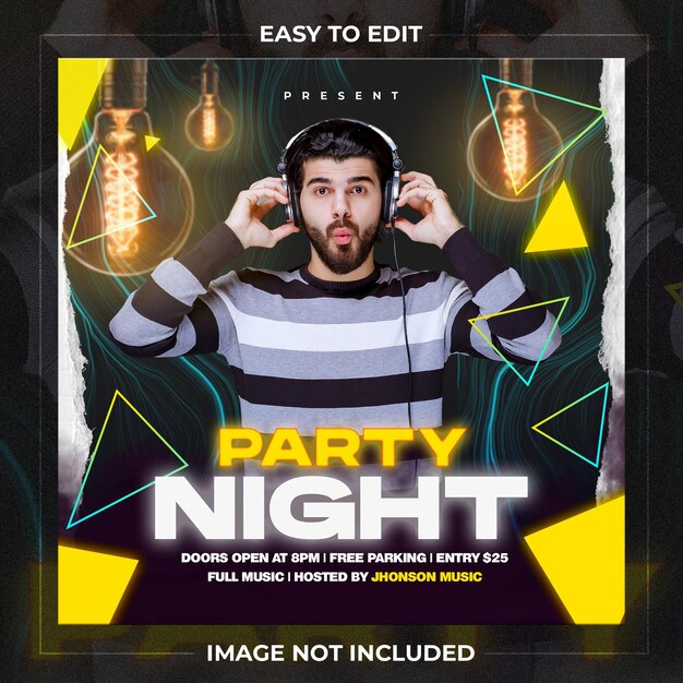 night club party event flyer or social media post template 12