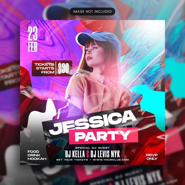 night party flyer or social media banner template 486