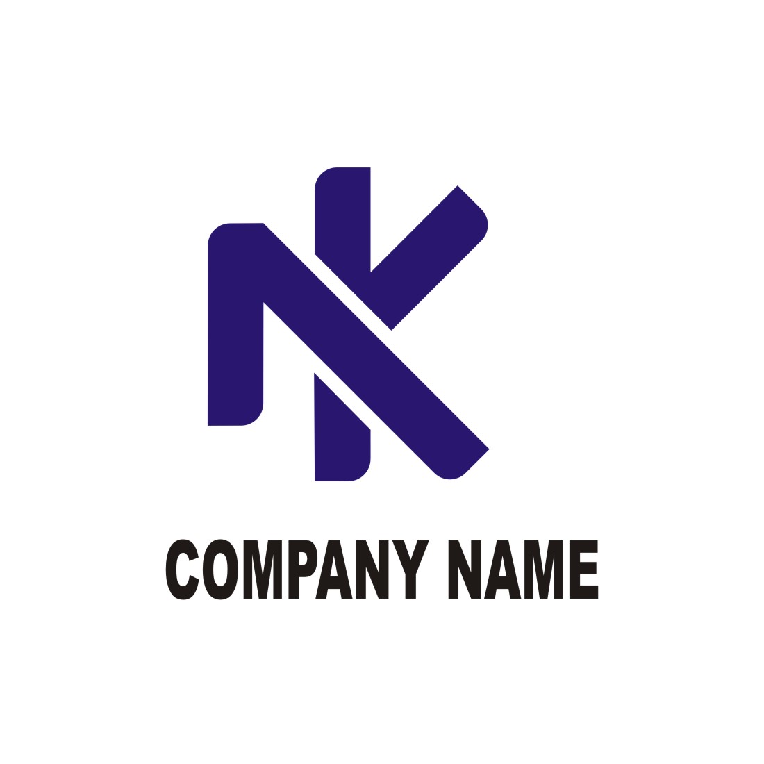 Professional NK monogram logo preview image.