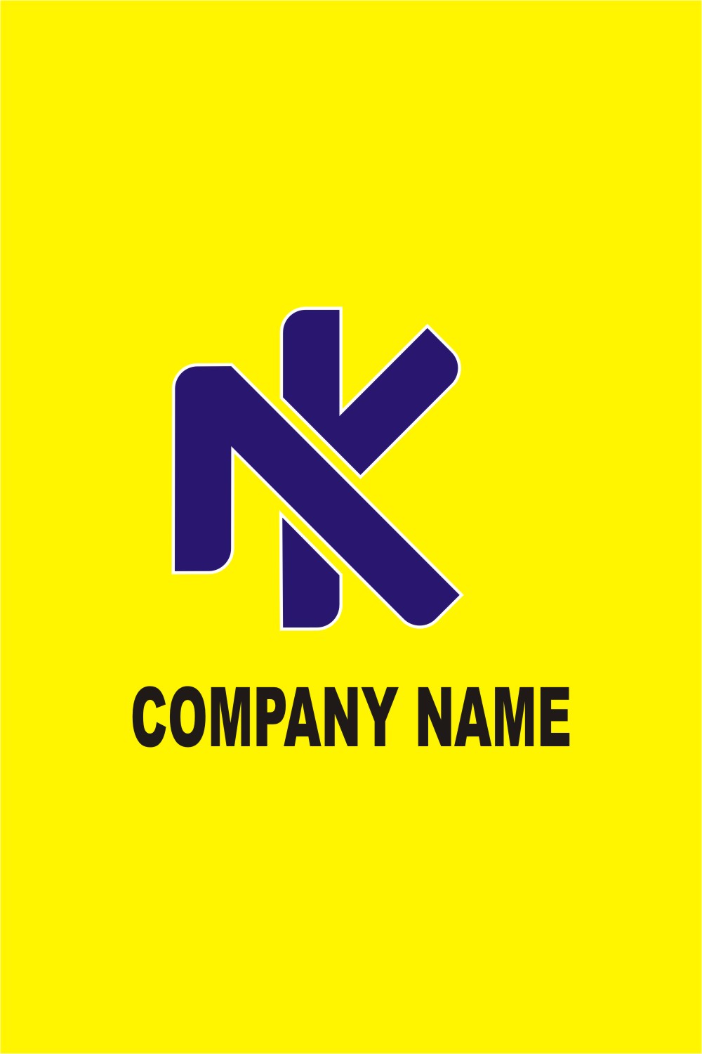 Professional NK monogram logo pinterest preview image.