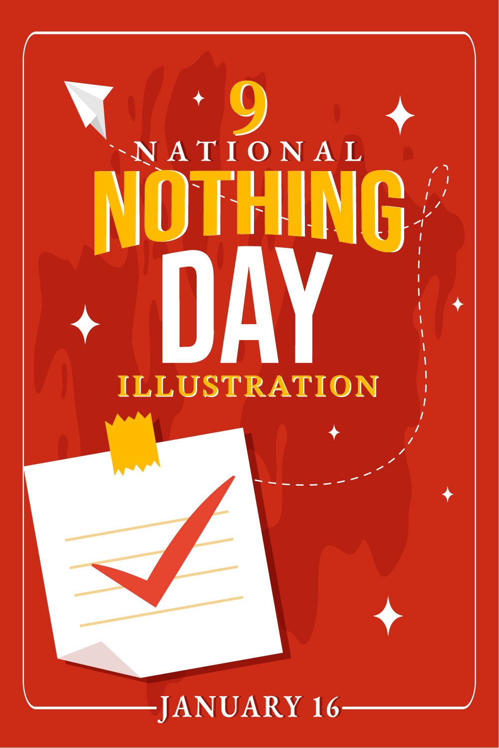 9 National Nothing Day Illustration pinterest preview image.