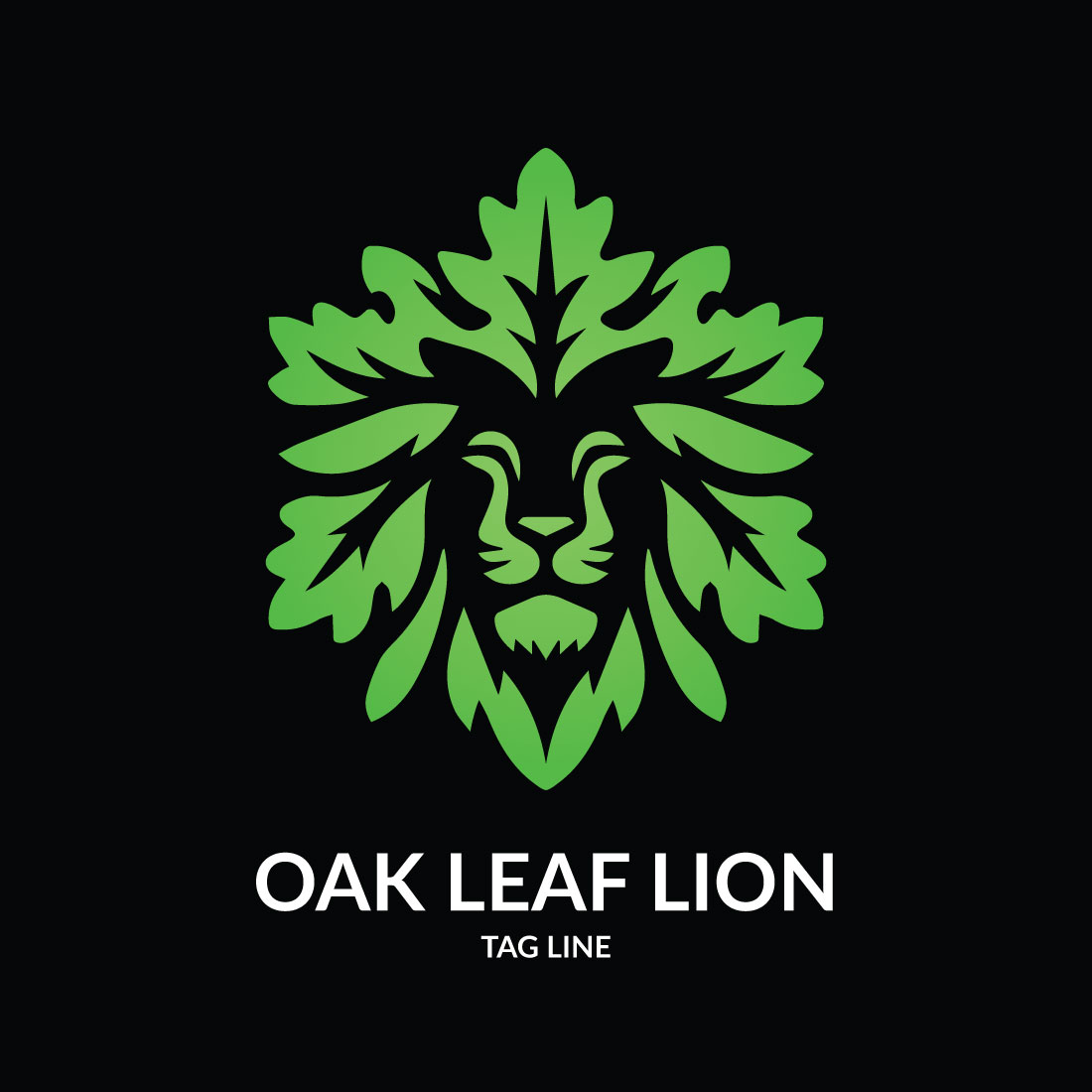 Oak Leaf Lion Logo Template preview image.