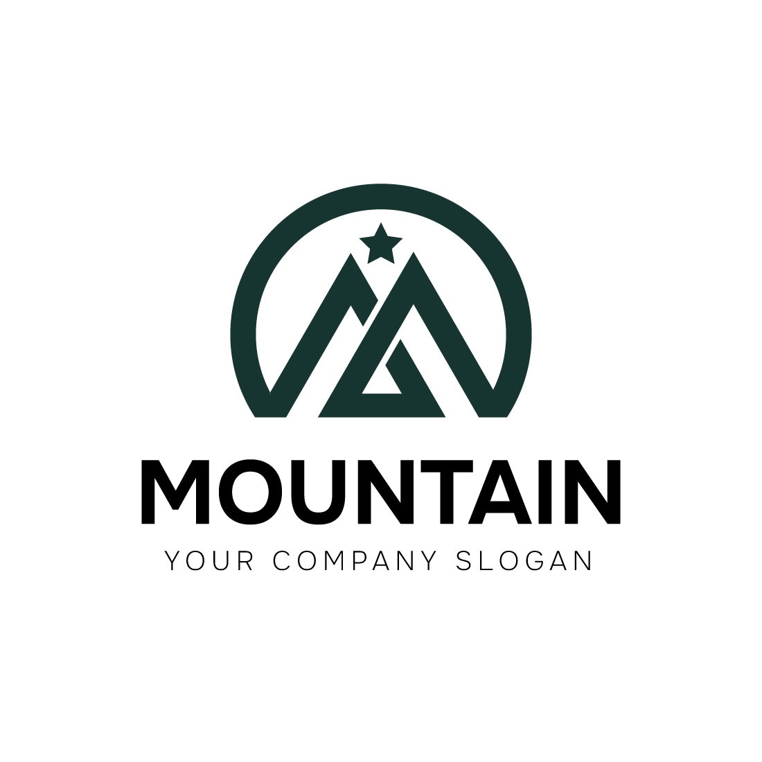 Mountain logo design preview image.