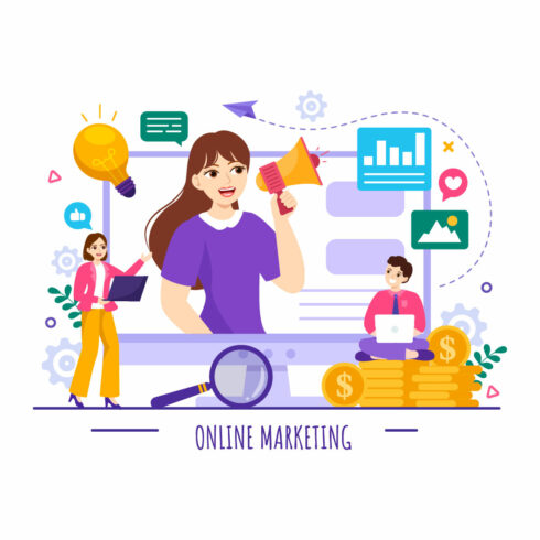 13 Digital Online Marketing Illustration cover image.