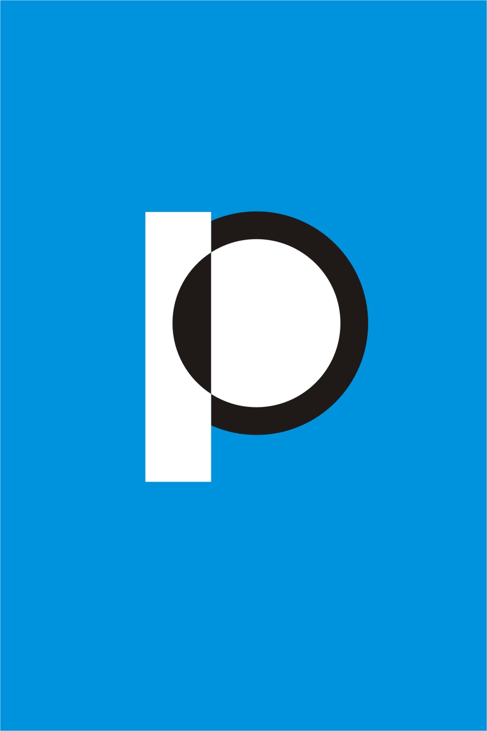 Desain Monogram profesional Logo P pinterest preview image.