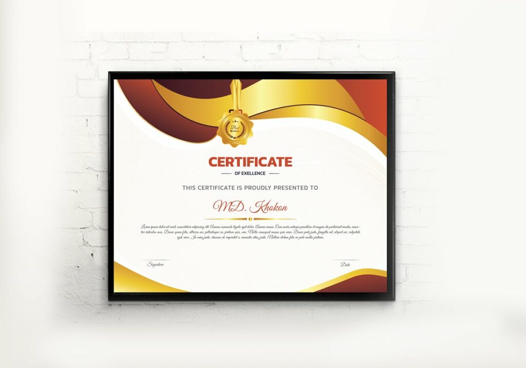 Abstract Certificate Template Design - MasterBundles