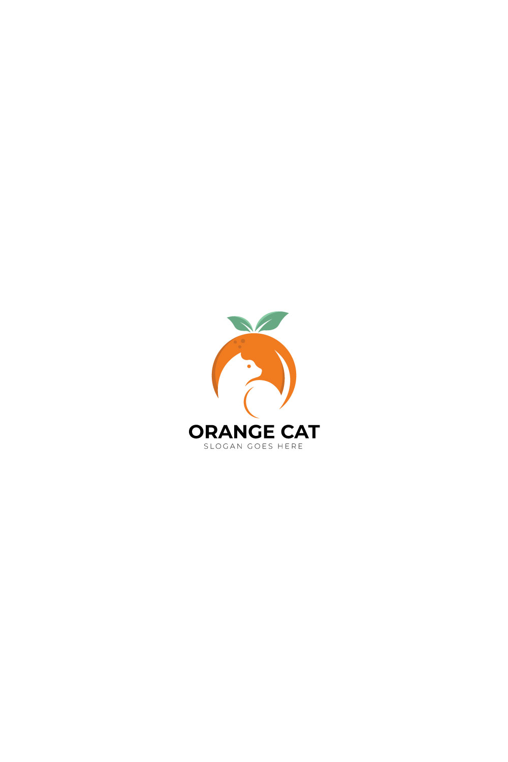 Orange cat logo design pinterest preview image.