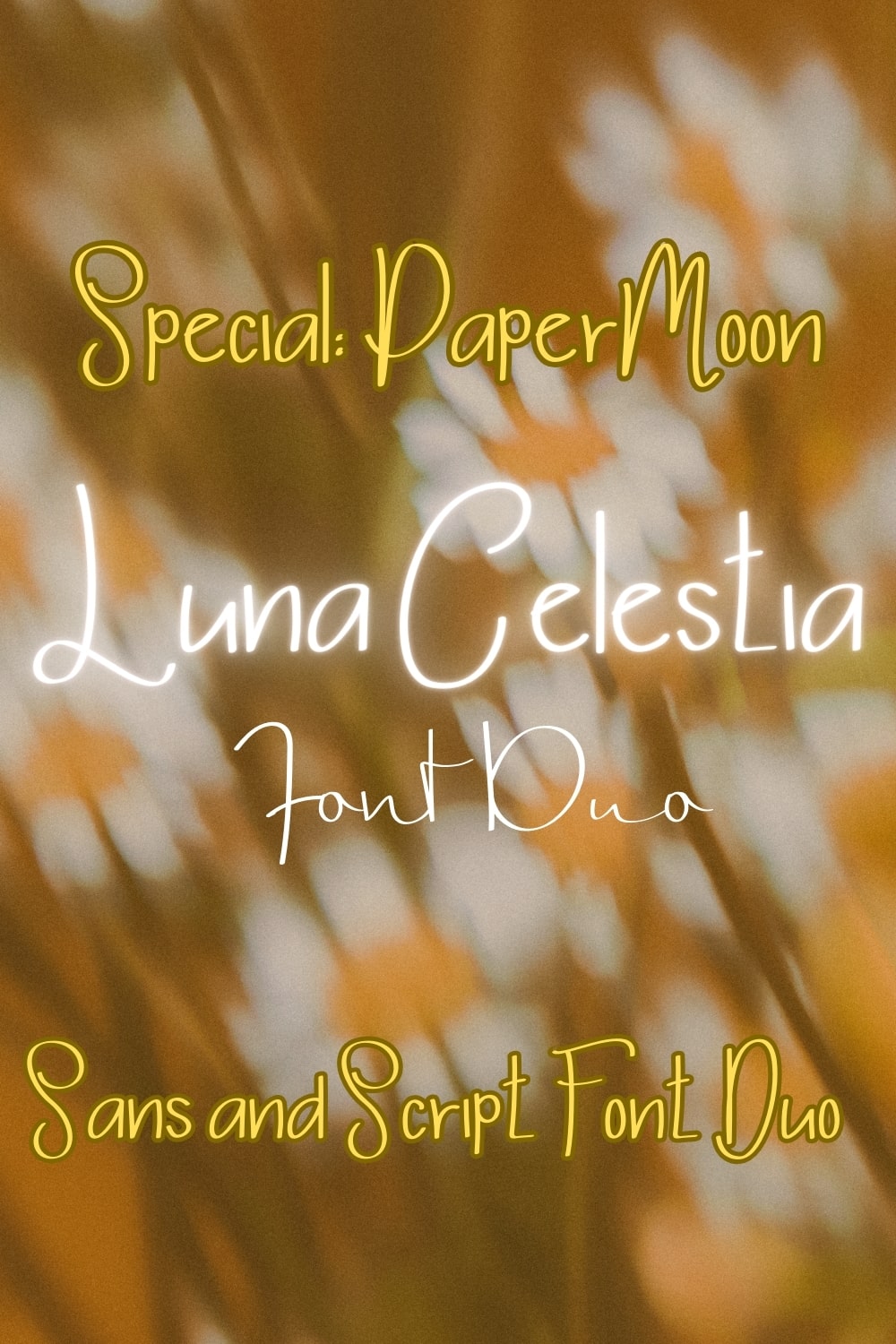 Luna Celestia: Sans and Script Duo pinterest preview image.