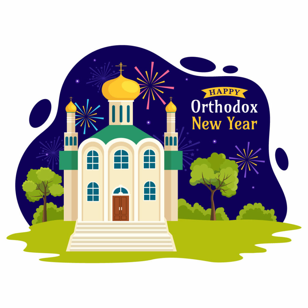 12 Happy Orthodox New Year Illustration - MasterBundles
