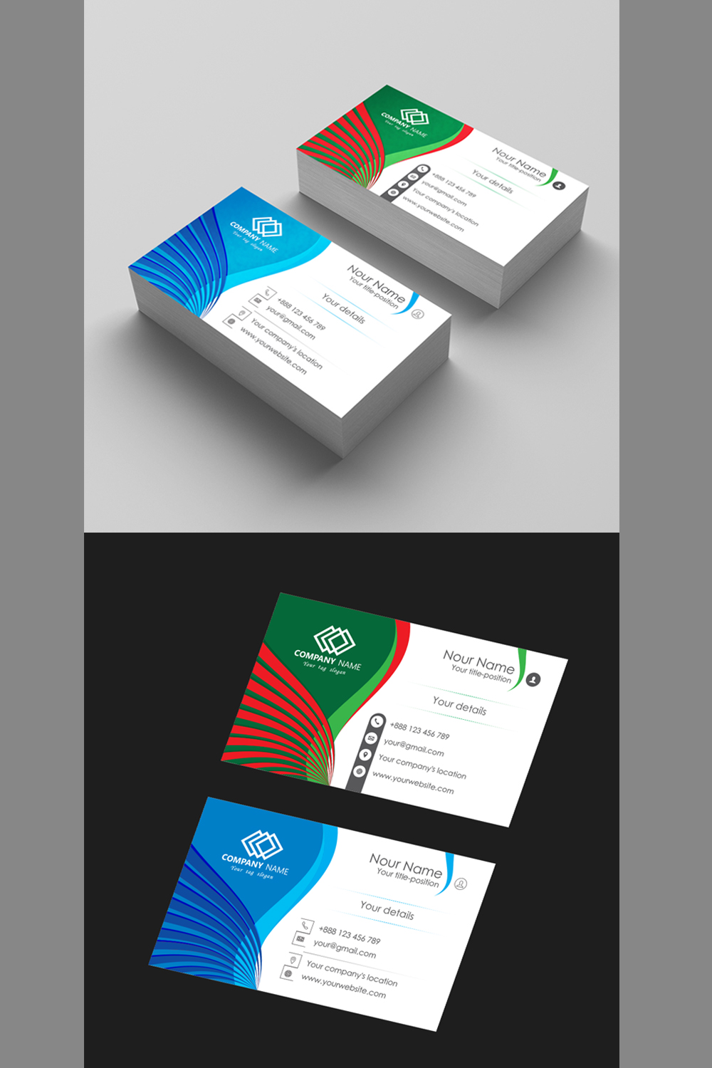 1 sided Business Cards pinterest preview image.