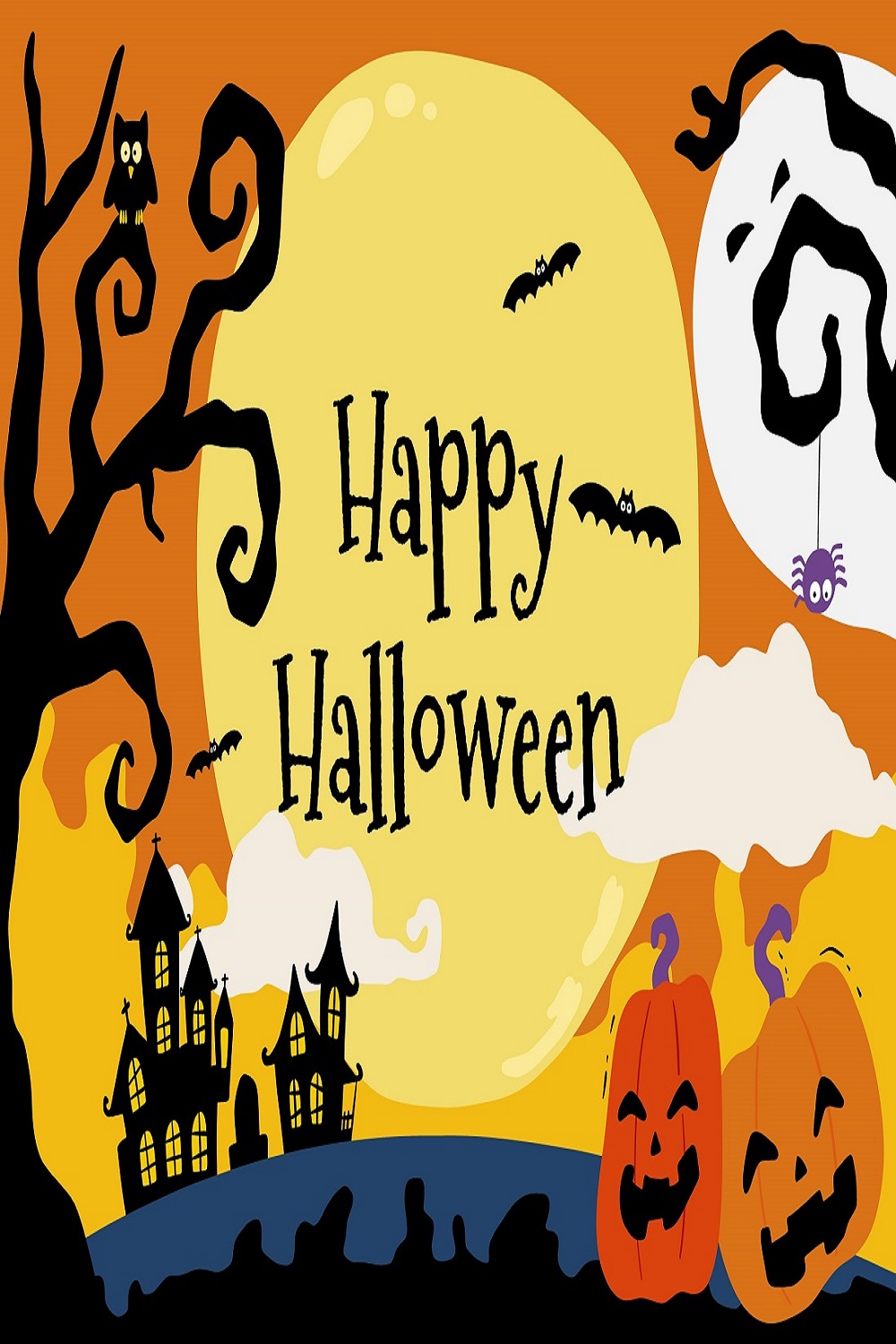 Happy Halloween background pinterest preview image.