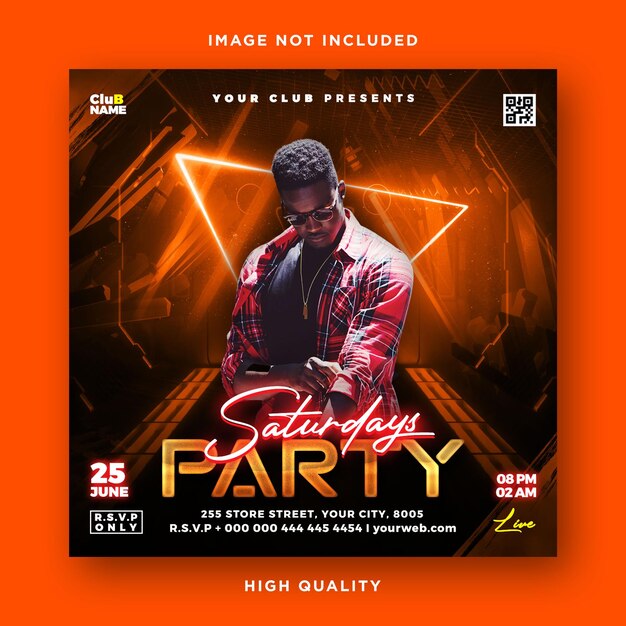 party or night club party event flyer or social media post template 1 590