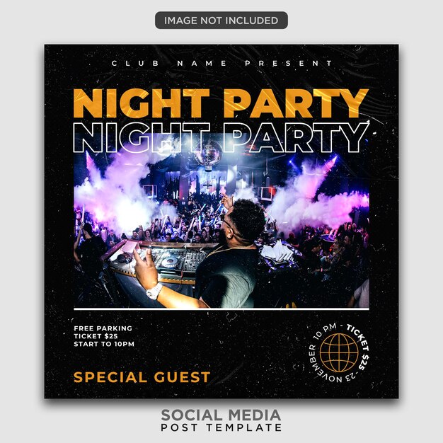 party or night club party event flyer or social media post template 3 638