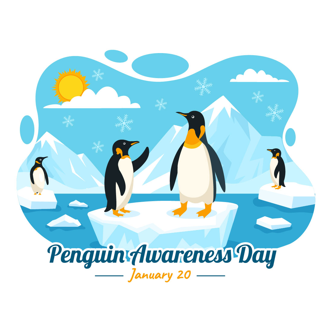 9 Penguin Awareness Day Illustration preview image.