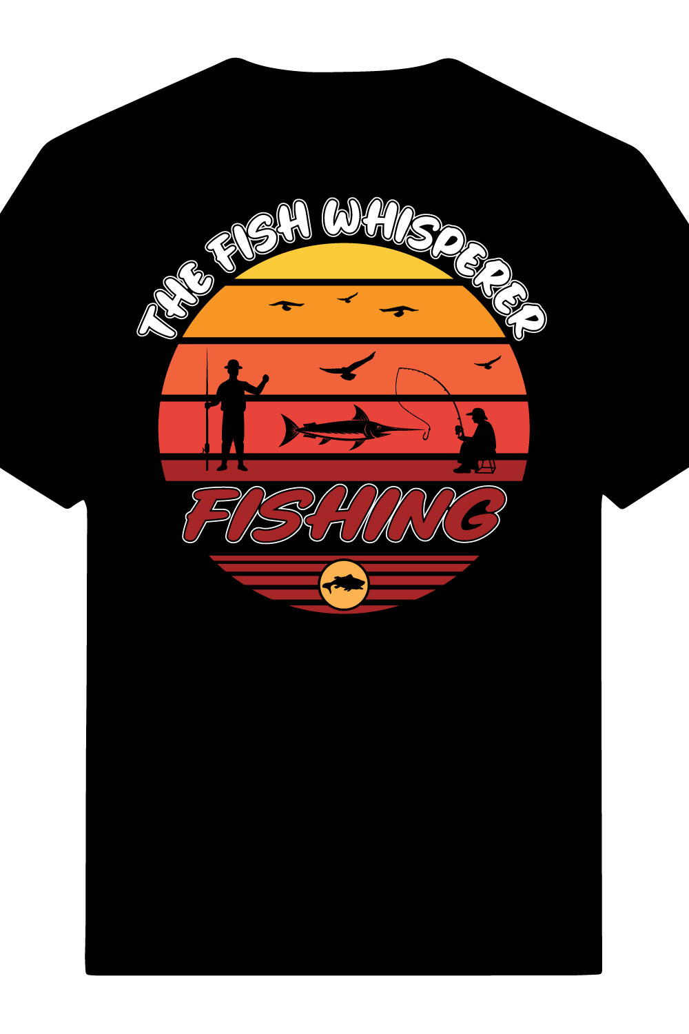The Fish Whisperer Fishing T-shirt Design pinterest preview image.