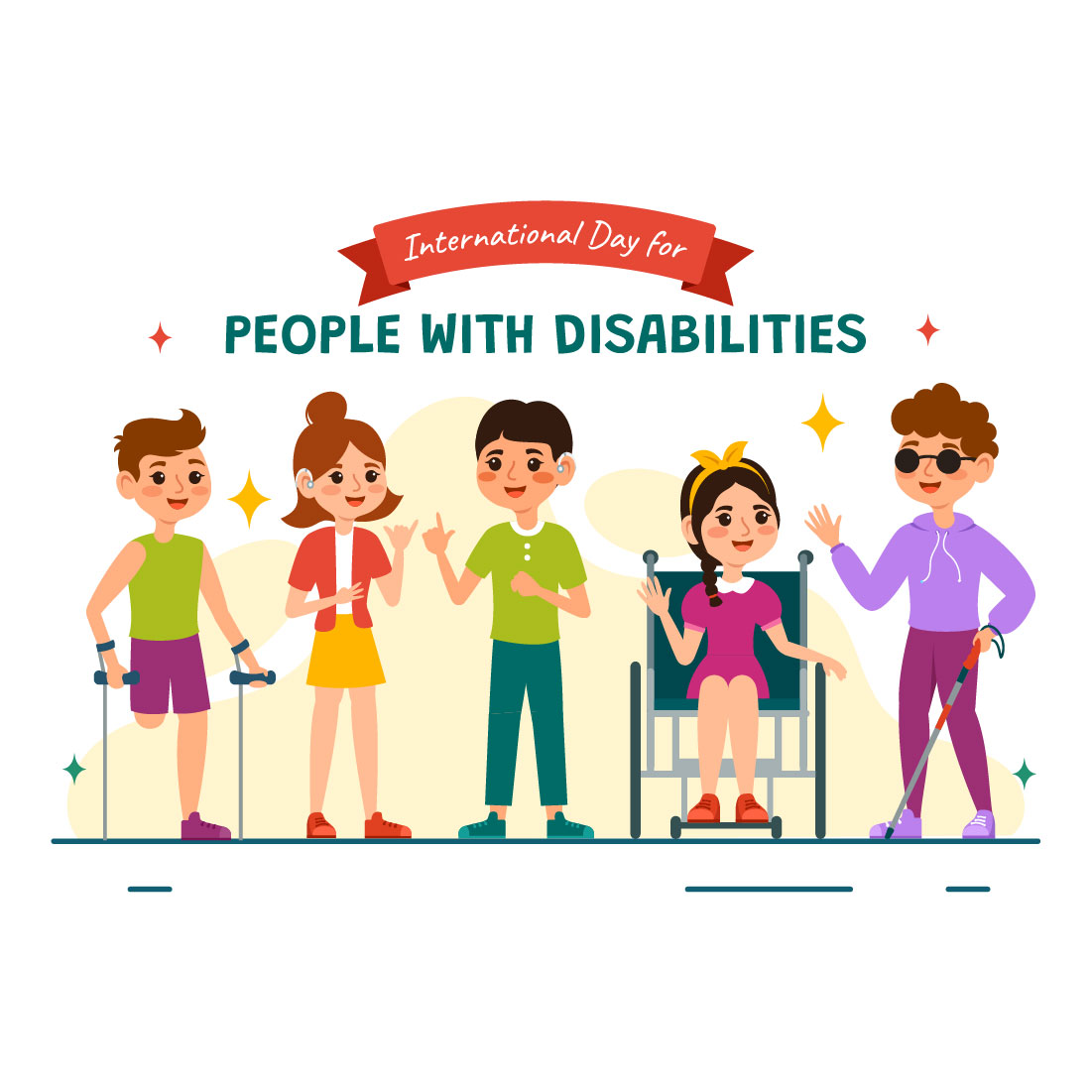 9 Day for People with Disability Illustration preview image.
