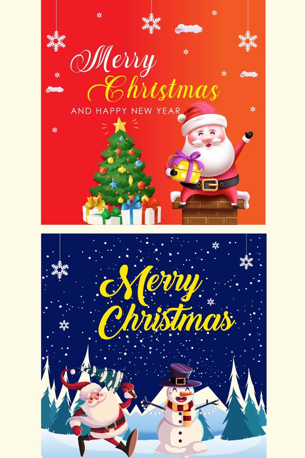 Christmas Theme Vector illustraror pinterest preview image.