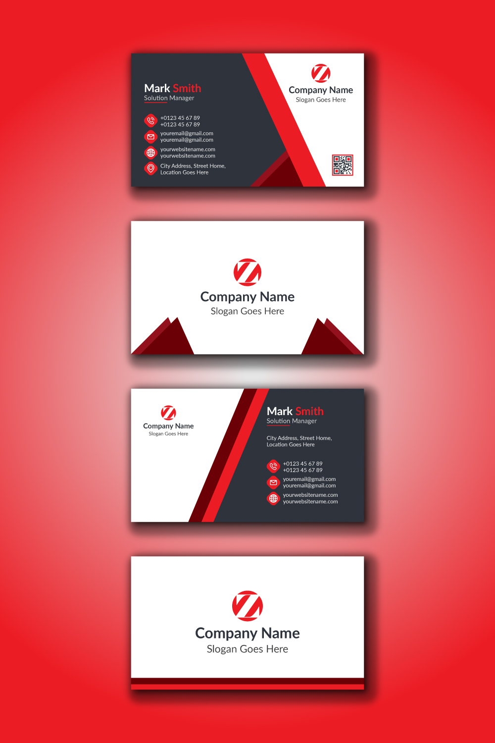 Creative Business Card Template pinterest preview image.