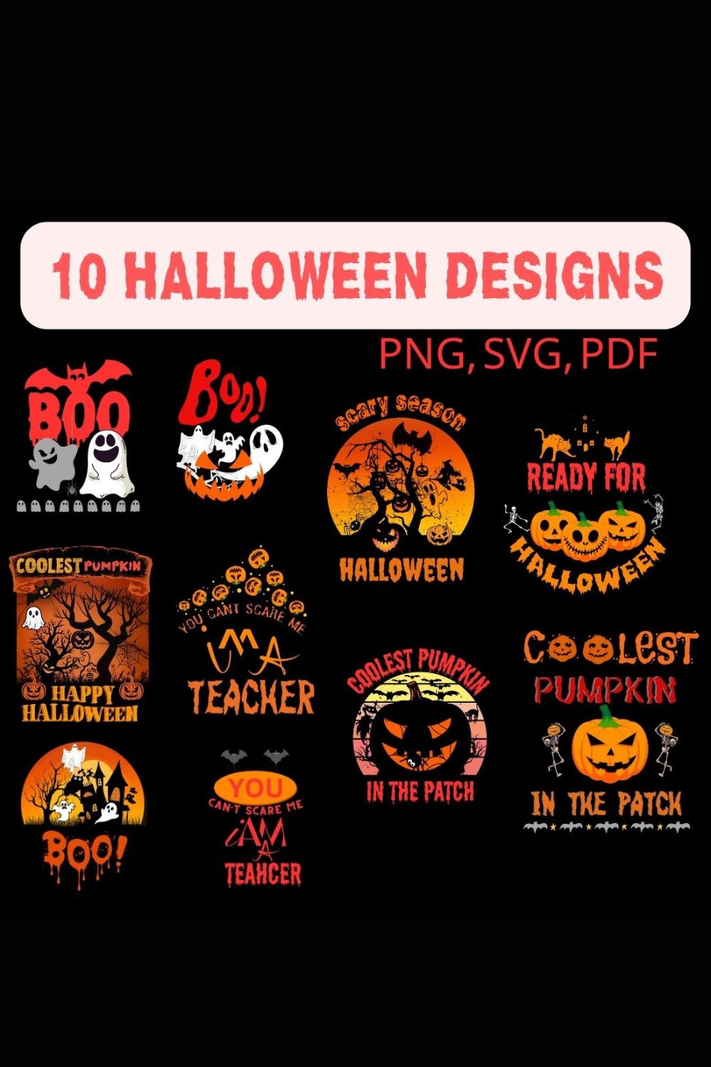 10 Halloween Design pinterest preview image.