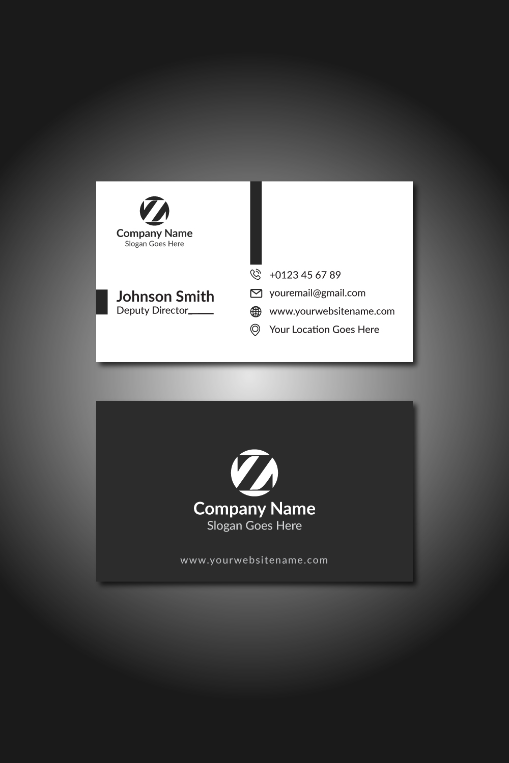 Simple and Elegant Business Card Template pinterest preview image.