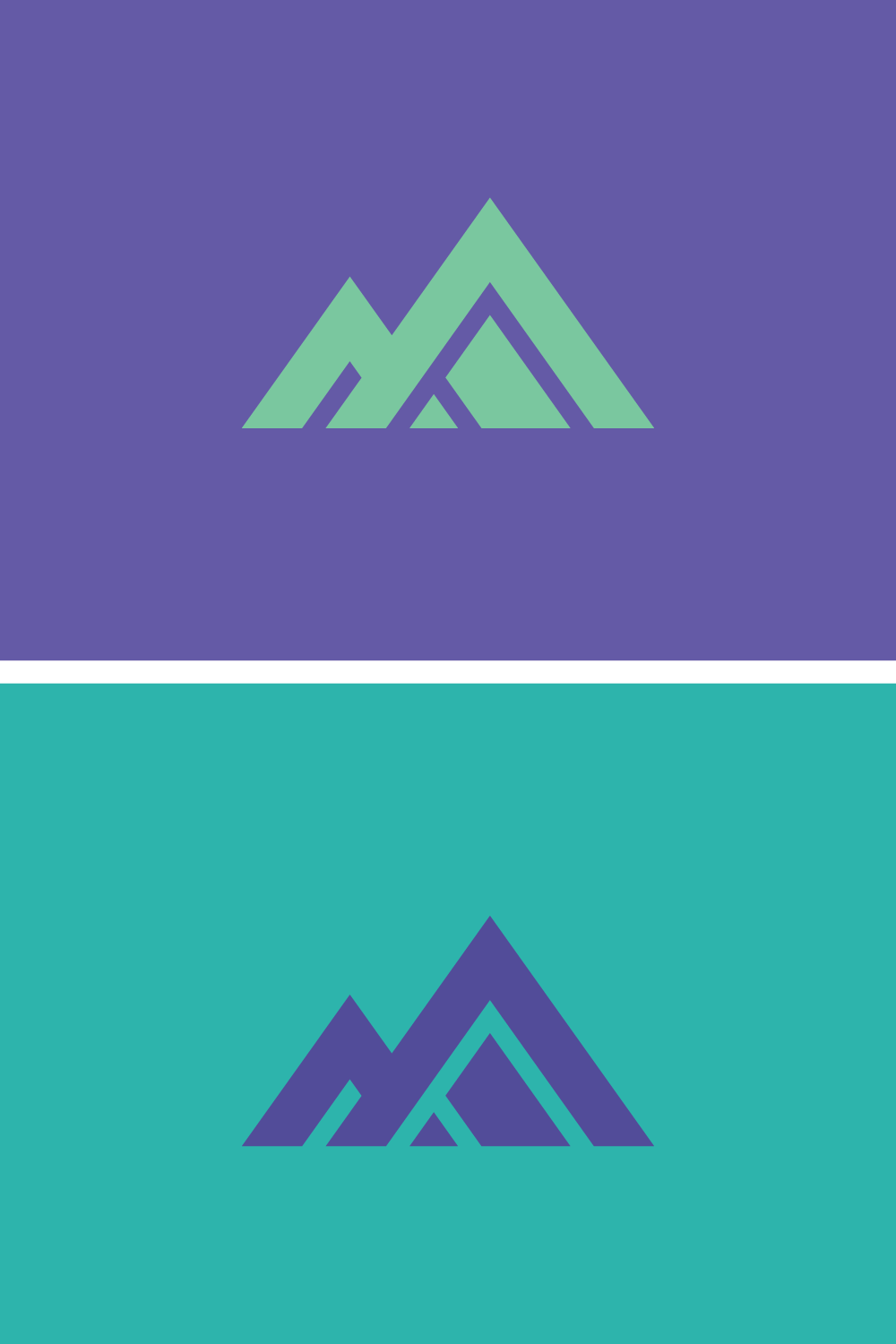 Mountains Letter M Pro Branding Logo pinterest preview image.